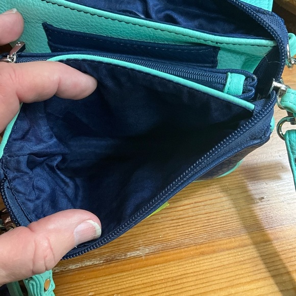 Aqua + Navy Mini Purse - Picture 11 of 11